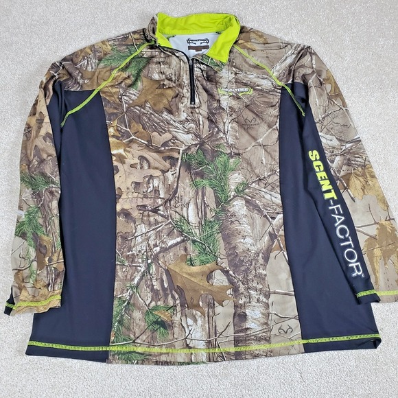 Realtree Men's Camoflage Pullover Size Large Long Sleeve Camo 1/4 Zip PleaseRead - Picture 11 of 16